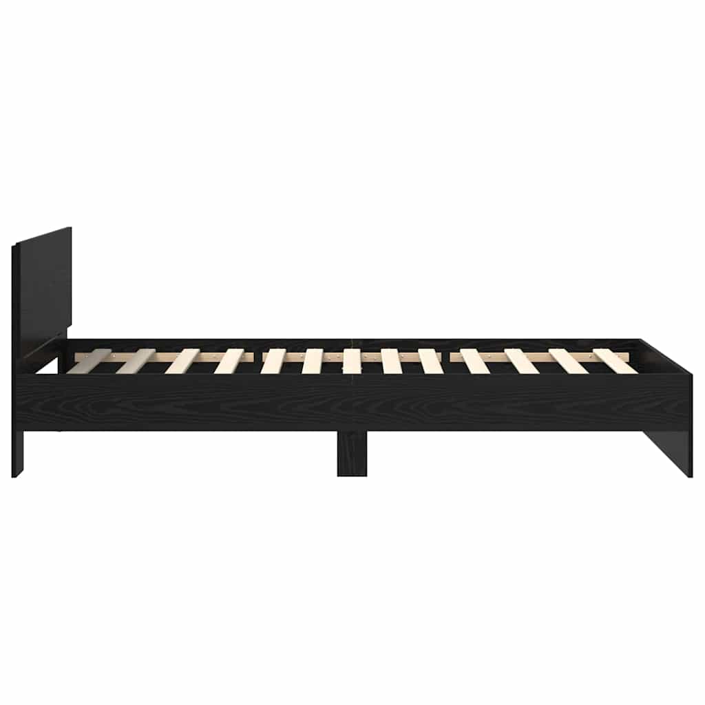 Bed Frame with Headboard Black Oak 90 x 200 cm Engineered Wood