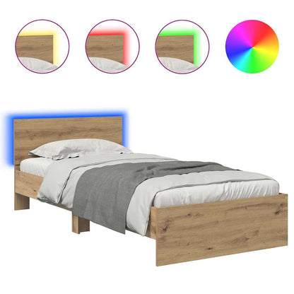Bed Frame Artisan Oak 90 x 190 cm Engineered Wood