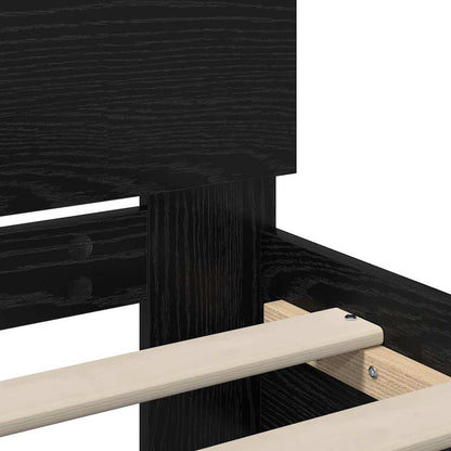 Bed Frame with Headboard Black Oak 90 x 190 cm Engineered Wood