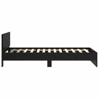 Bed Frame with Headboard Black Oak 90 x 190 cm Engineered Wood