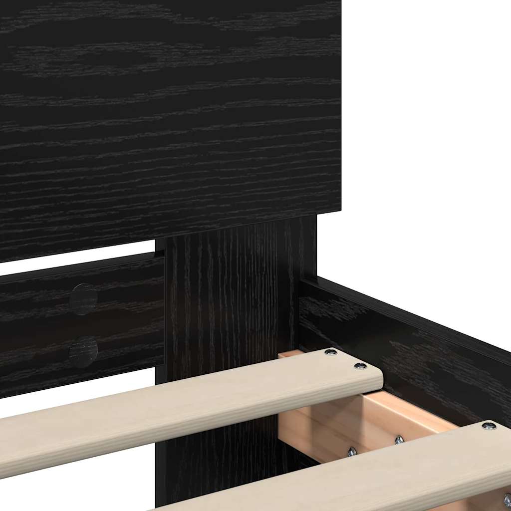Bed Frame with Headboard Black Oak 75 x 190 cm Engineered Wood