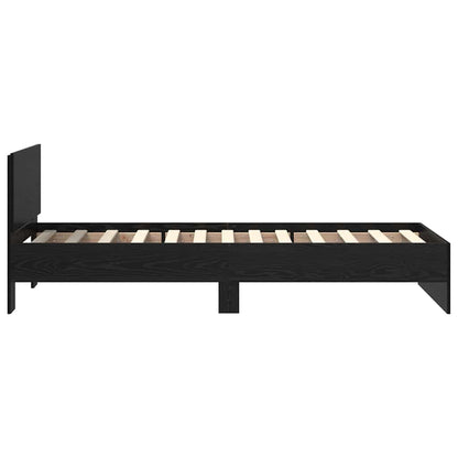 Bed Frame with Headboard Black Oak 75 x 190 cm Engineered Wood