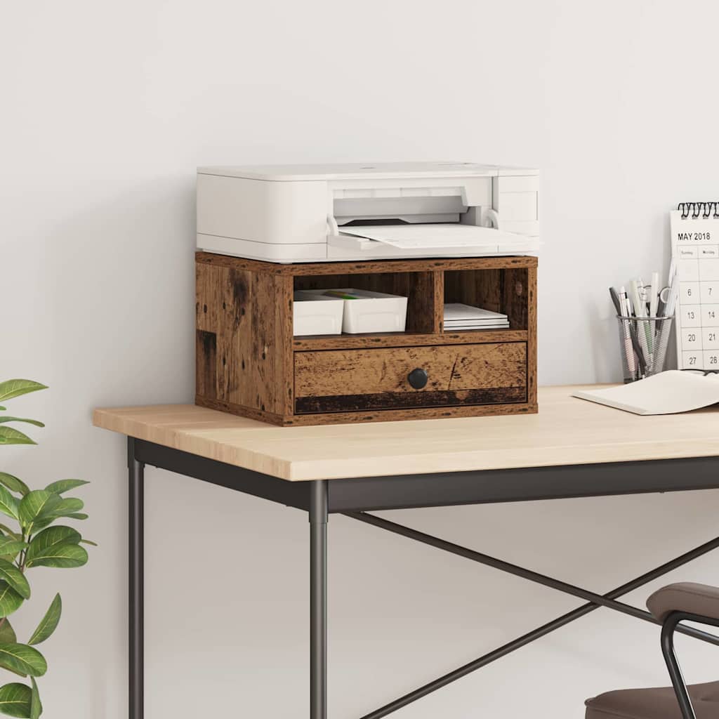 Printer Stand Old Wood 40 x 32 x 24 cm Engineered Wood