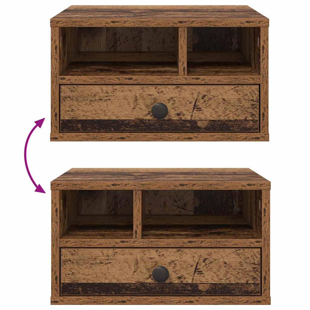 Printer Stand Old Wood 40 x 32 x 24 cm Engineered Wood
