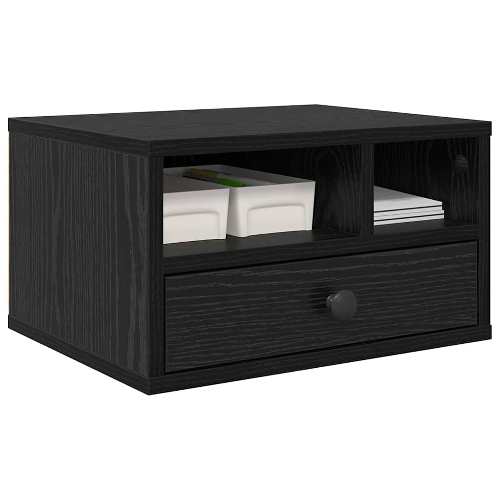 Printer Stand Black Oak 40 x 32 x 24 cm Engineered Wood