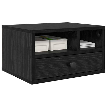 Printer Stand Black Oak 40 x 32 x 24 cm Engineered Wood