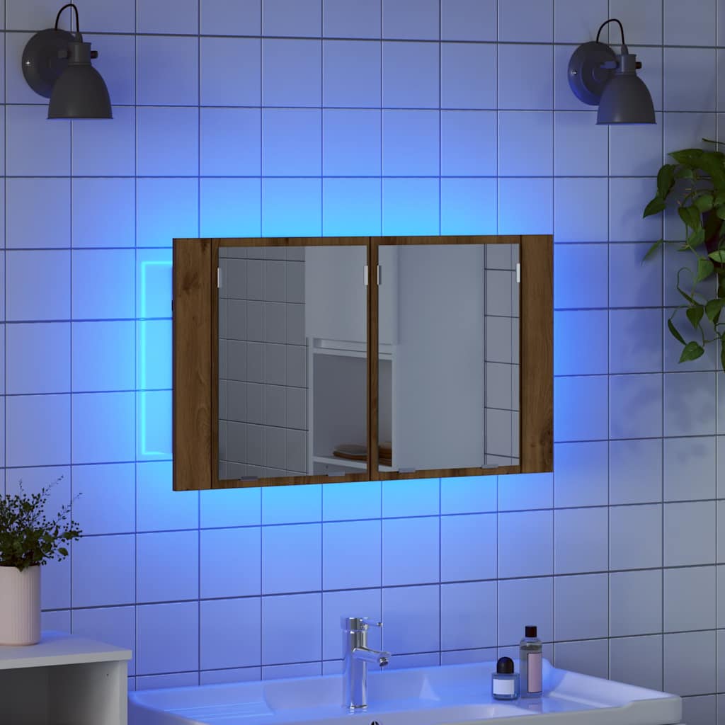 Bathroom Mirror Cabinet Artisan Oak 80 x 12 x 45 cm