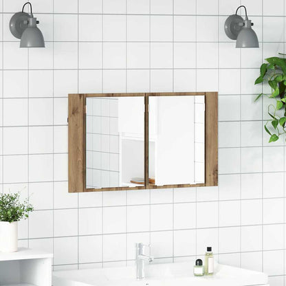 Bathroom Mirror Cabinet Artisan Oak 80 x 12 x 45 cm