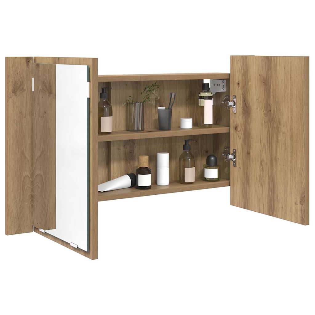 Bathroom Mirror Cabinet Artisan Oak 80 x 12 x 45 cm