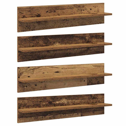 Wall Shelves 4 pcs Old Wood 80 x 11.5 x 18 cm Engineered Wood