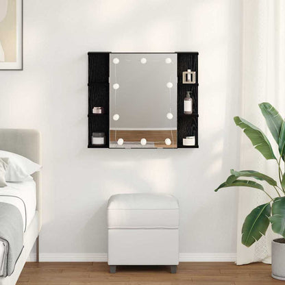 Mirror Cabinet Black Oak 70 x 16.5 x 60 cm Engineered Wood