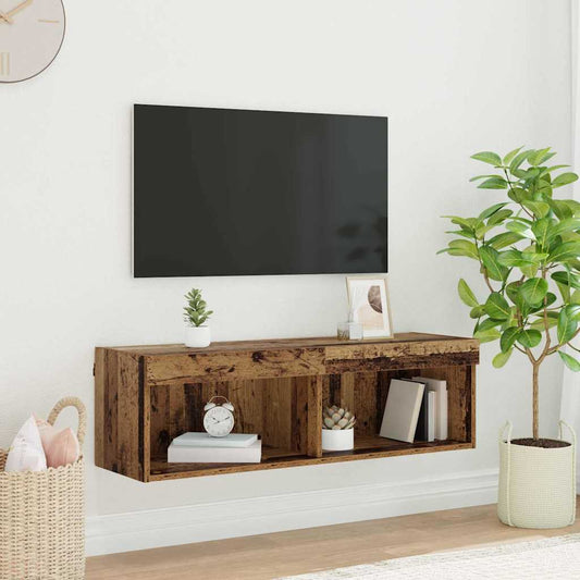 TV Cabinet Set Old Wood Engineered Wood