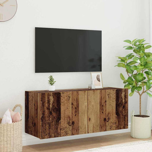 TV Wall Cabinet Old Wood Engineered Wood
