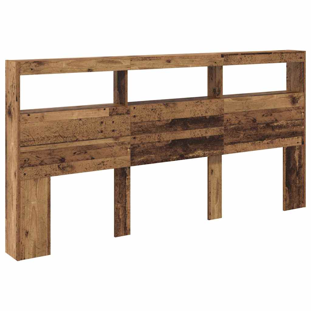 Headboard with Shelf Old Wood 200 x 17 x 102 cm Engineered Wood