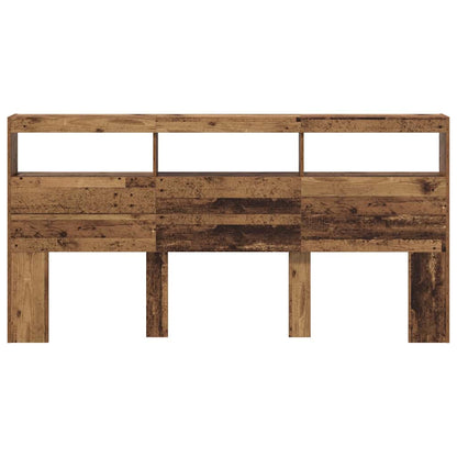Headboard with Shelf Old Wood 200 x 17 x 102 cm Engineered Wood