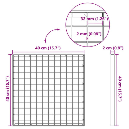 Grating Silver 40 x 40 x 2 cm Hot-Dip Galvanised Steel