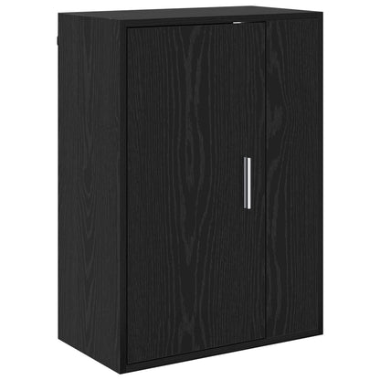 TV Cabinet Set Black Oak Engineered wood