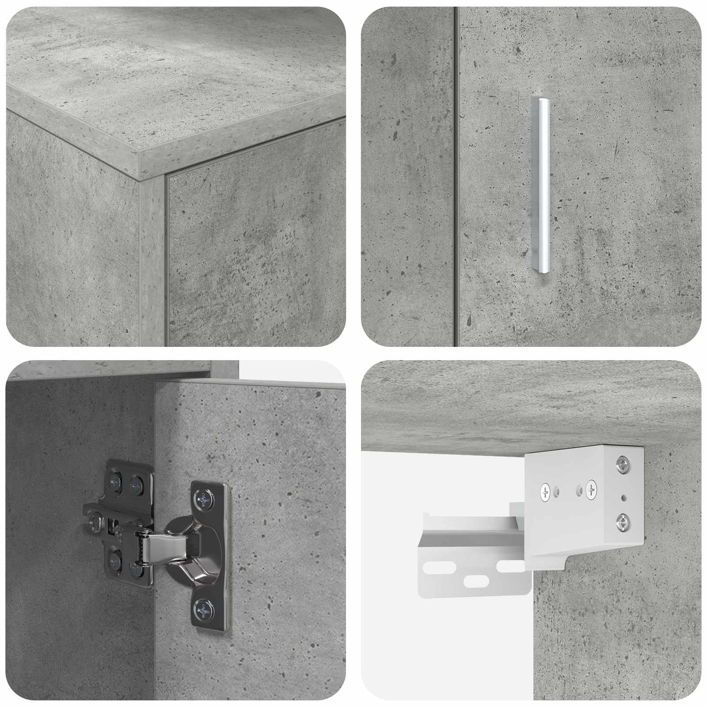 TV Cabinet Set Concrete Grey Engineered wood