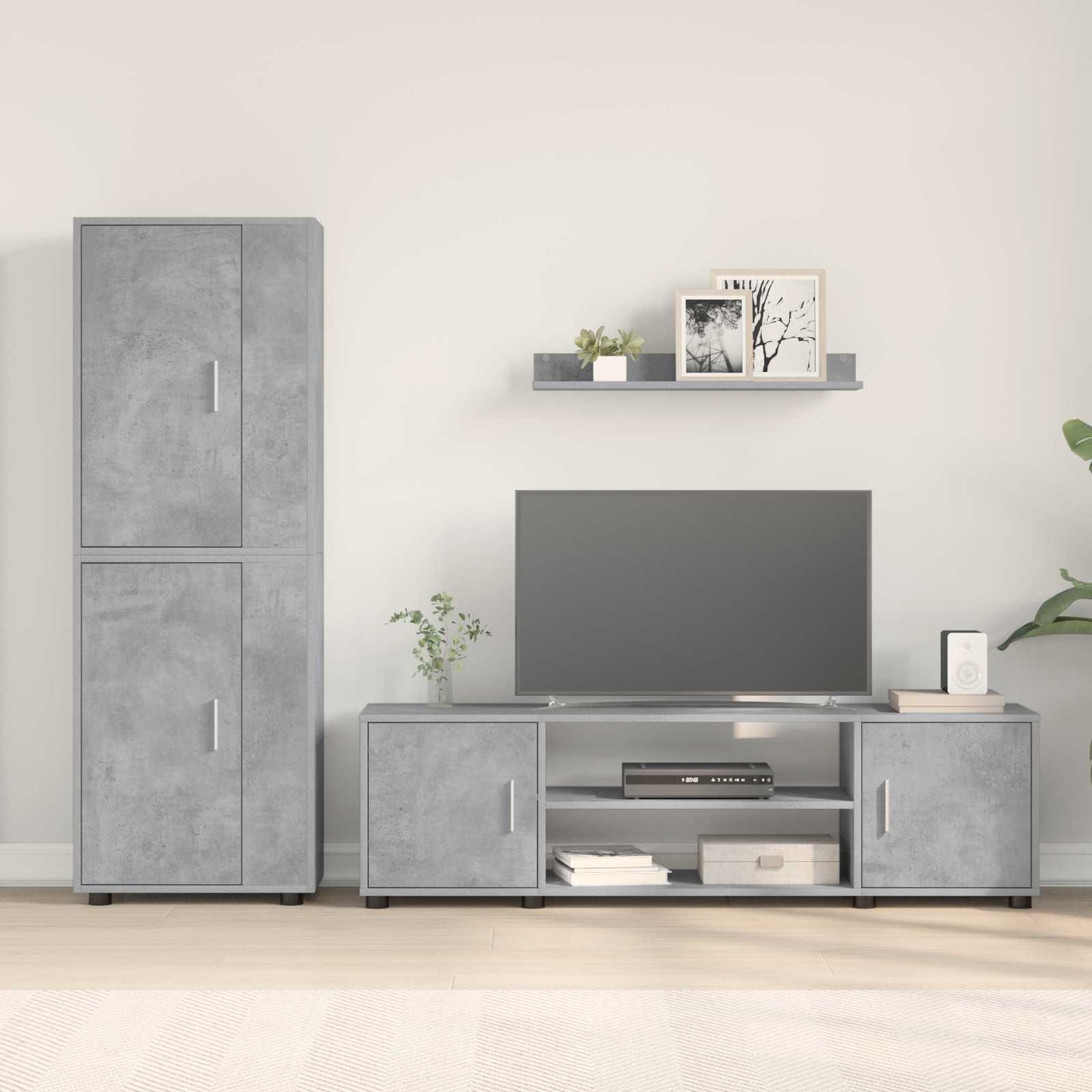 TV Cabinet Set Concrete Grey Engineered wood