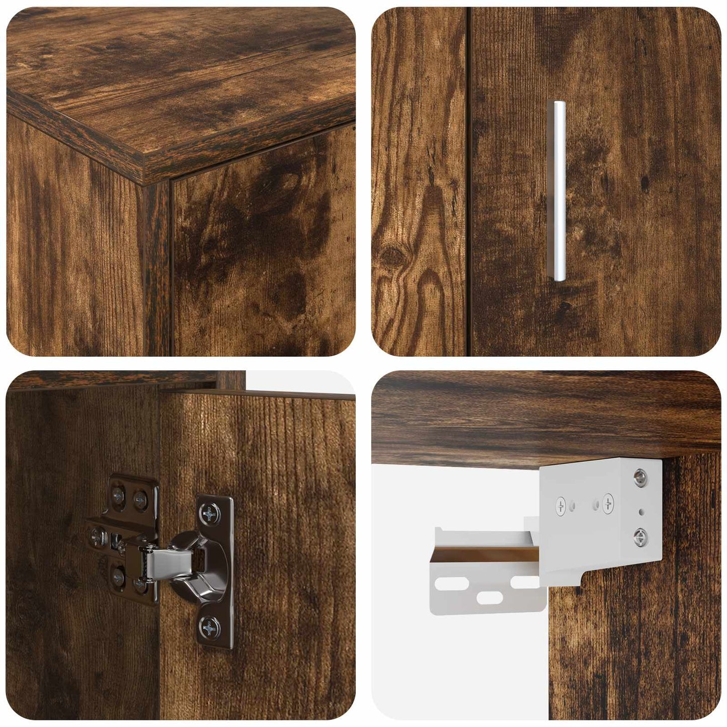 TV Cabinet Set Somoked Oak Engineered wood