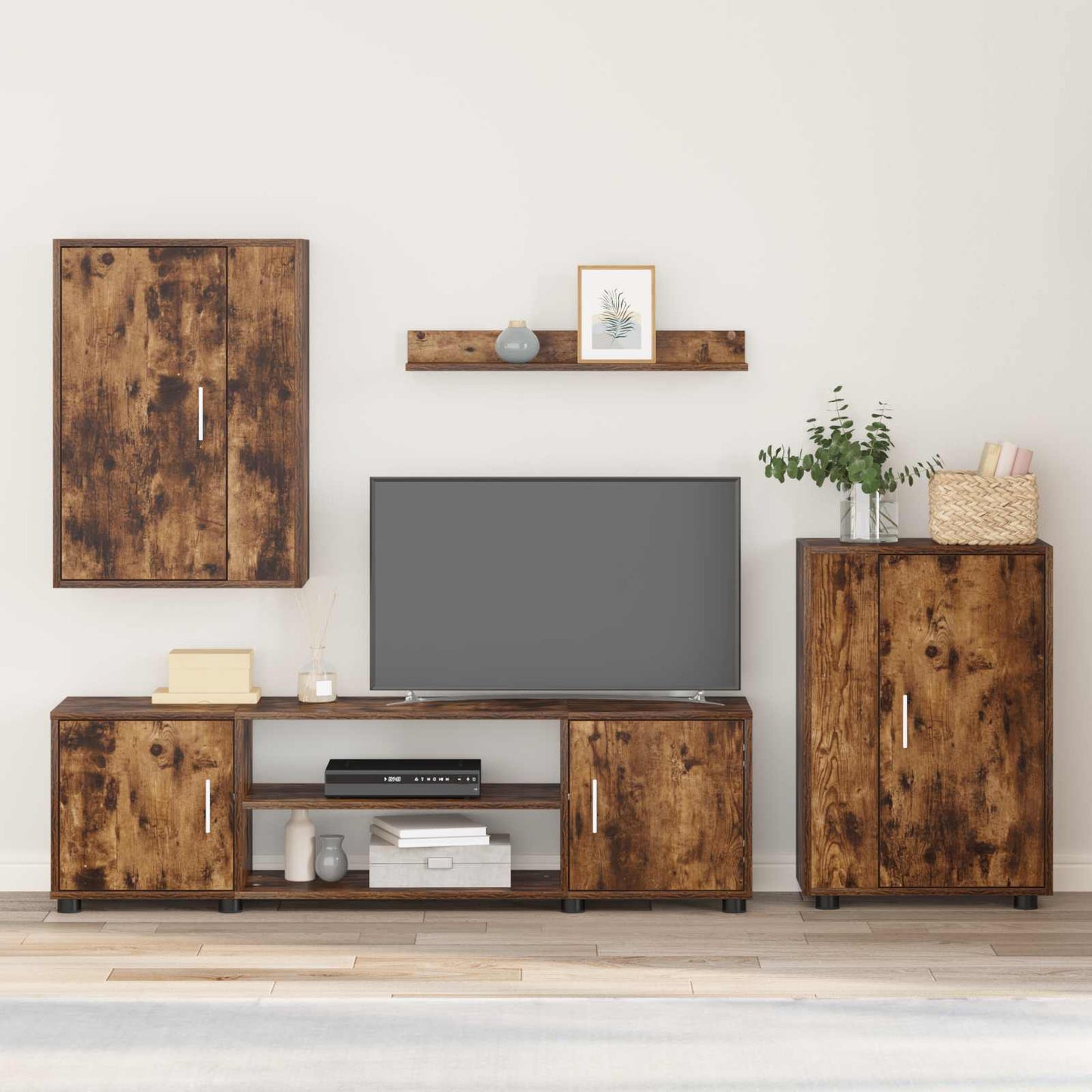 TV Cabinet Set Somoked Oak Engineered wood
