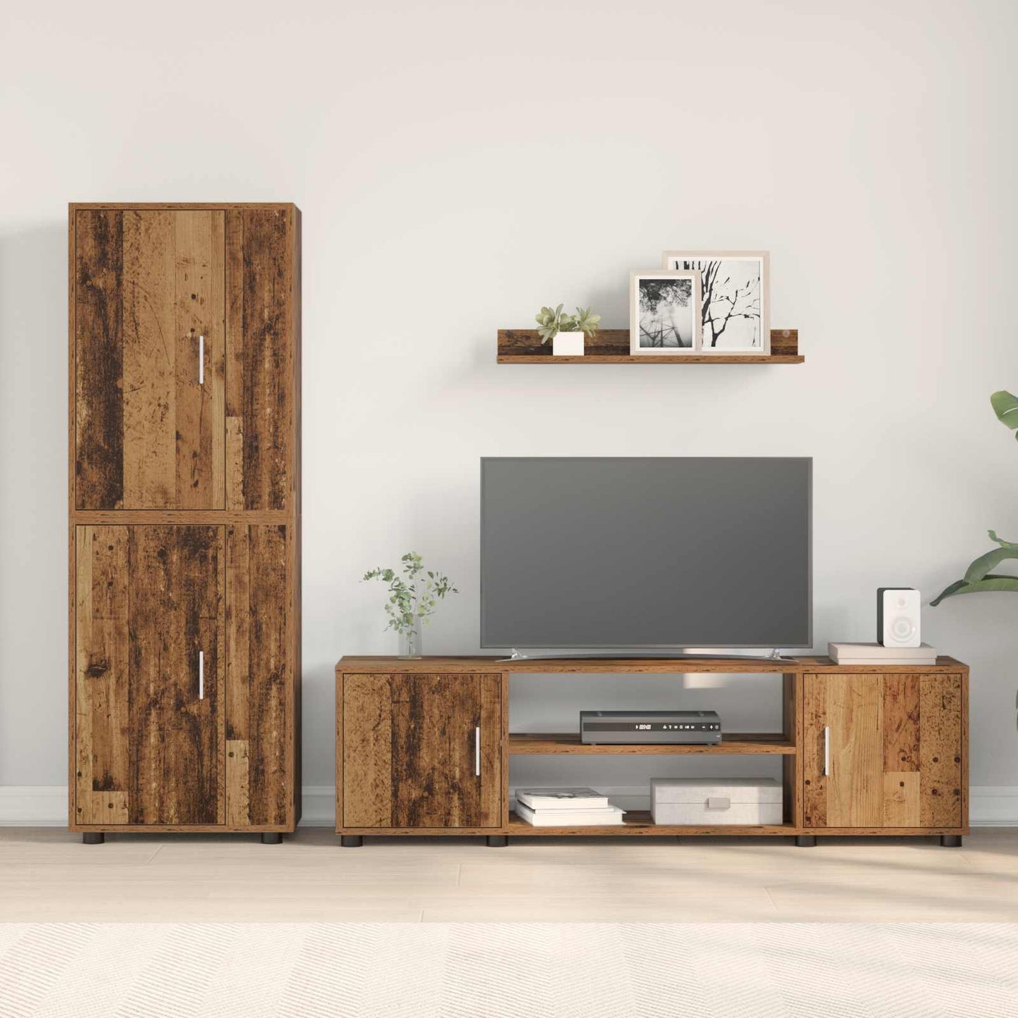 TV Cabinet Set Old Wood Engineered wood