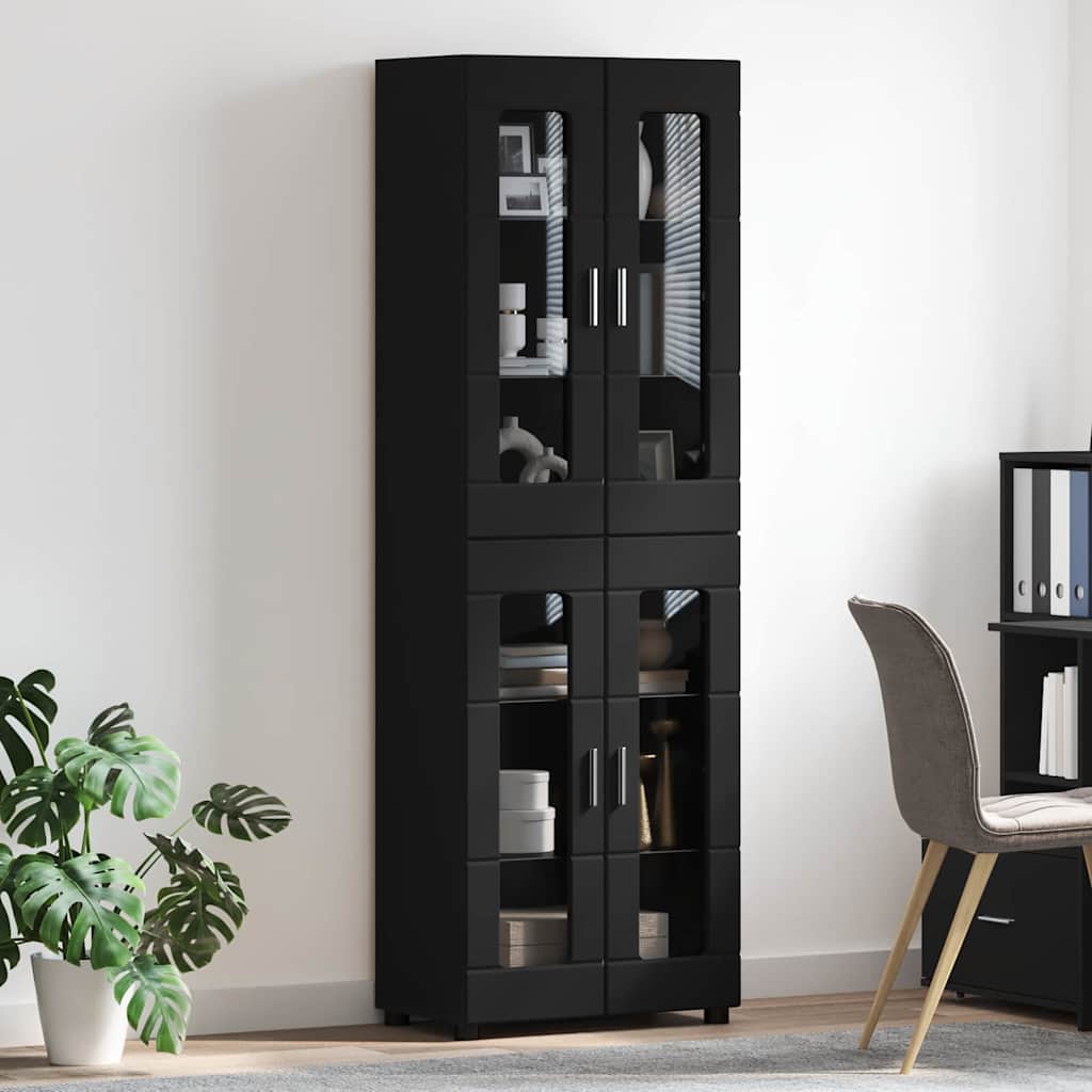 Highboard FLORIN Black 60 x 35 x 182 cm Engineered Wood