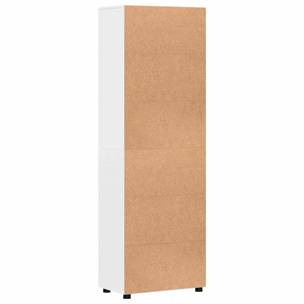 Highboard with Shelf FLORIN High Gloss White 60 x 35 x 182 cm