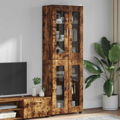 Highboard FLORIN Smoked Oak 60 x 35 x 182 cm Engineered Wood