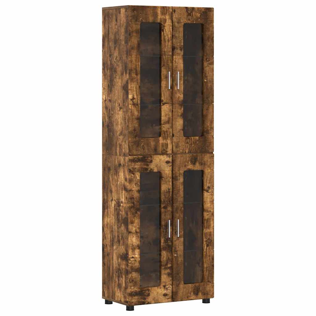 Highboard FLORIN Smoked Oak 60 x 35 x 182 cm Engineered Wood
