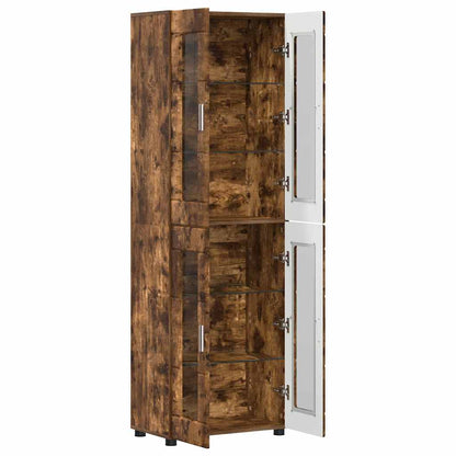 Highboard FLORIN Smoked Oak 60 x 35 x 182 cm Engineered Wood