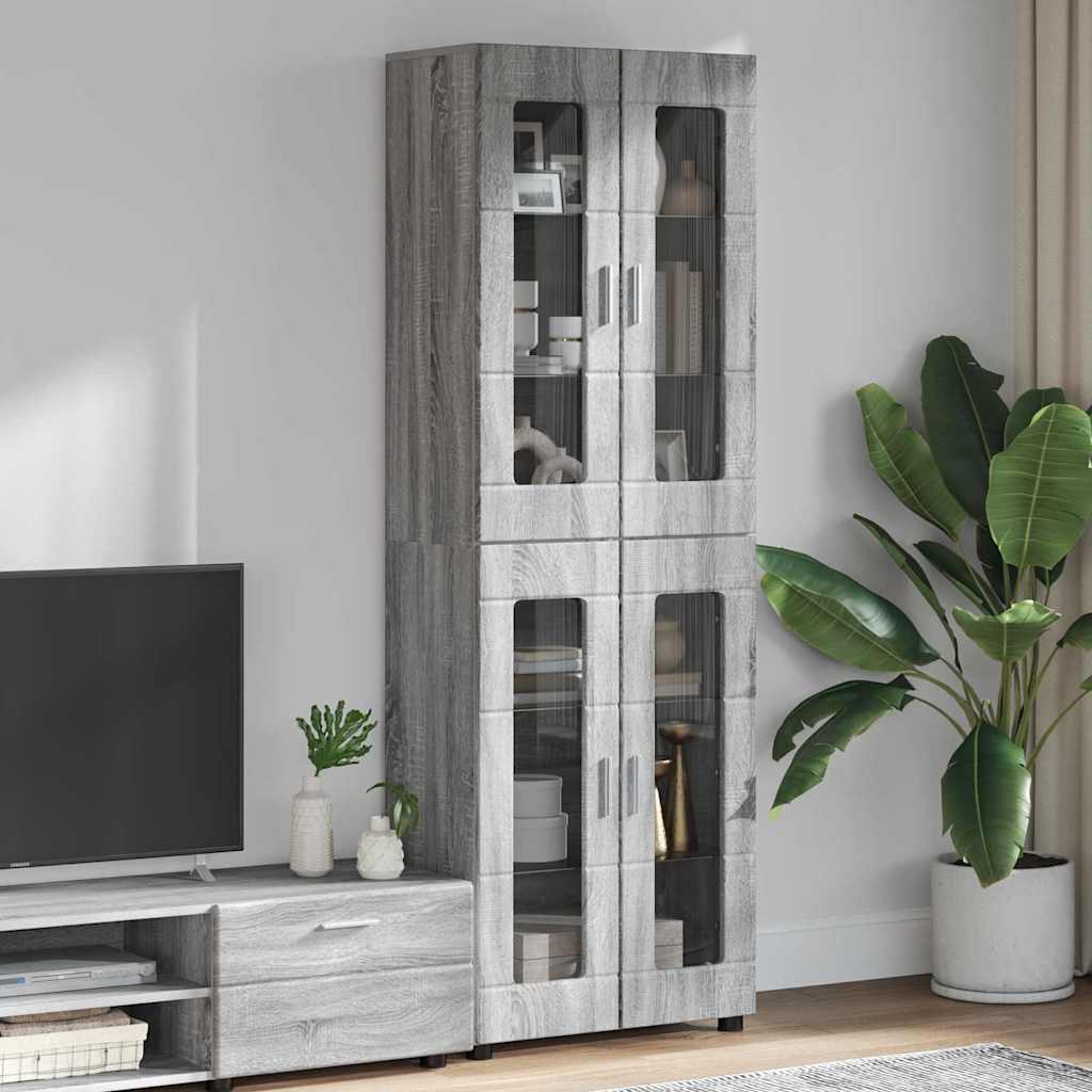 Highboard FLORIN Grey Sonoma 60 x 35 x 182 cm Engineered Wood