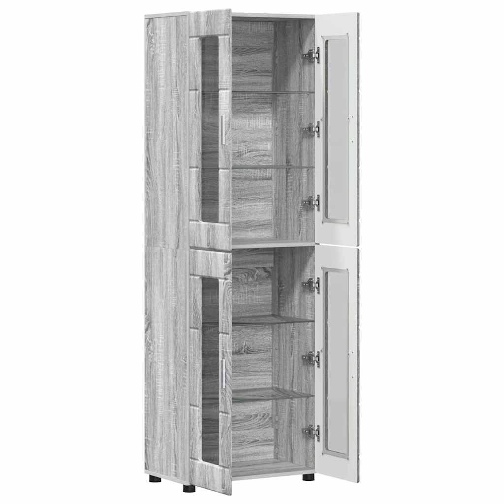 Highboard FLORIN Grey Sonoma 60 x 35 x 182 cm Engineered Wood
