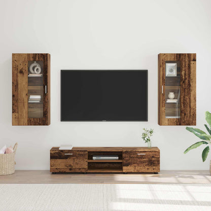 TV Cabinet Set with Shelf FLORIN 3 pcs Old Wood Engineered Wood