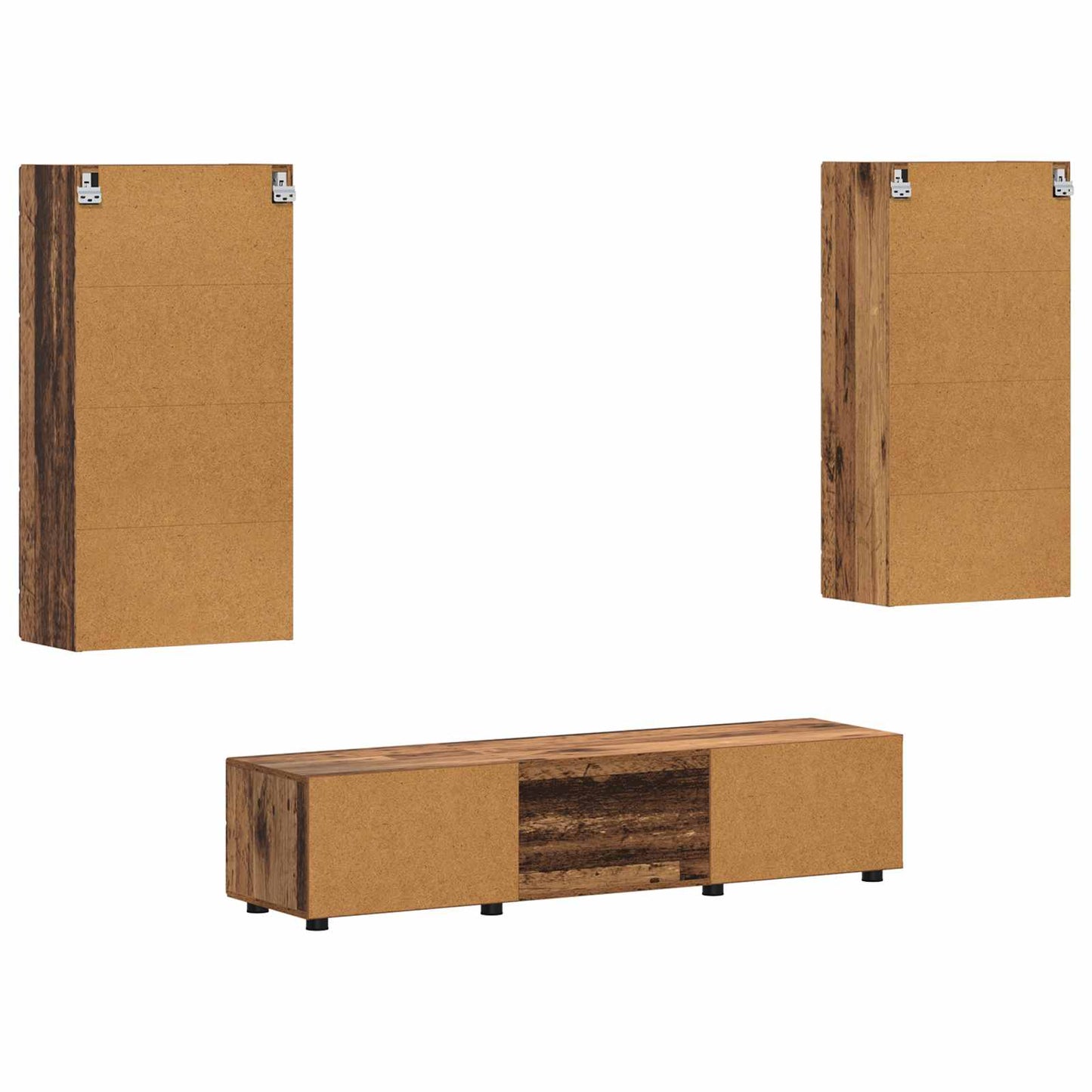 TV Cabinet Set with Shelf FLORIN 3 pcs Old Wood Engineered Wood