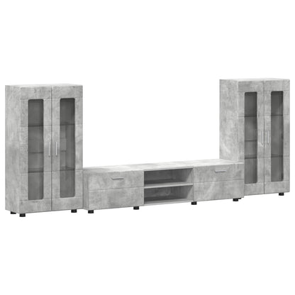TV Cabinet Set FLORIN 3 pcs Concrete Grey Engineered Wood