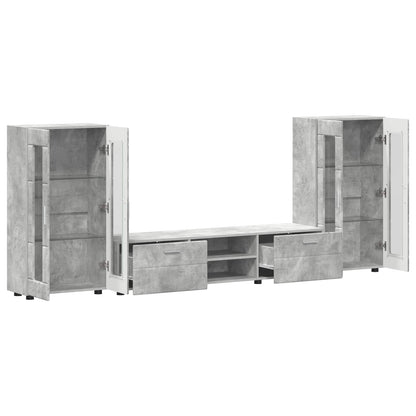 TV Cabinet Set FLORIN 3 pcs Concrete Grey Engineered Wood