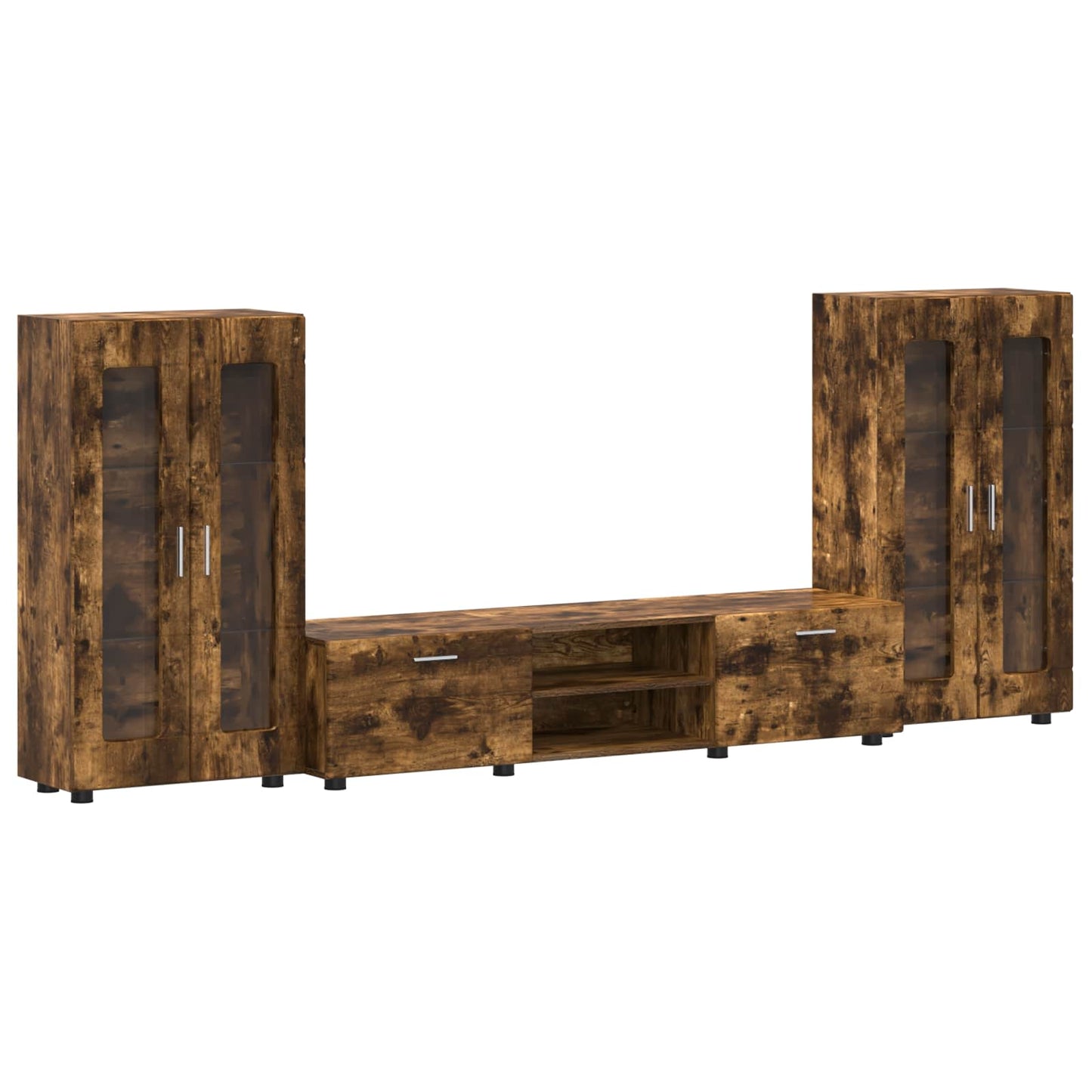 TV Cabinet Set FLORIN 3 pcs Smoked Oak Engineered Wood