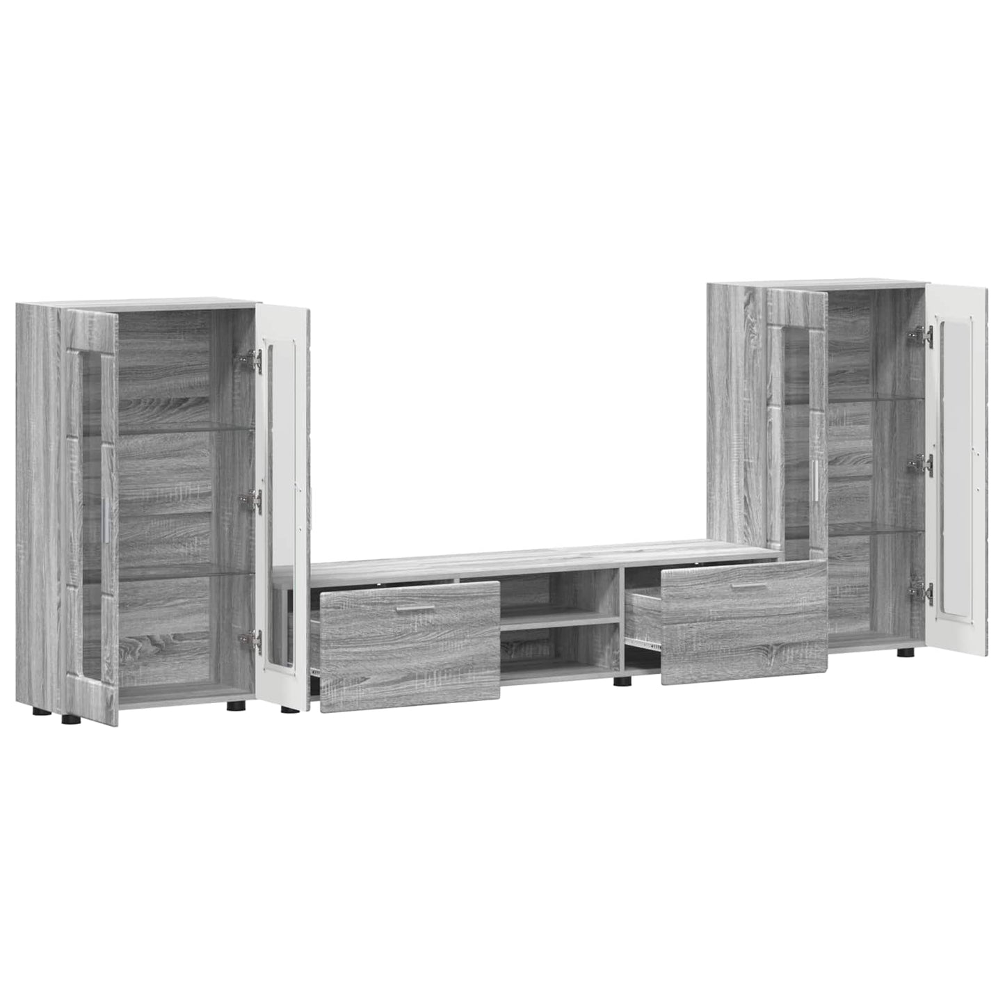TV Cabinet Set FLORIN 3 pcs Grey Sonoma Engineered Wood