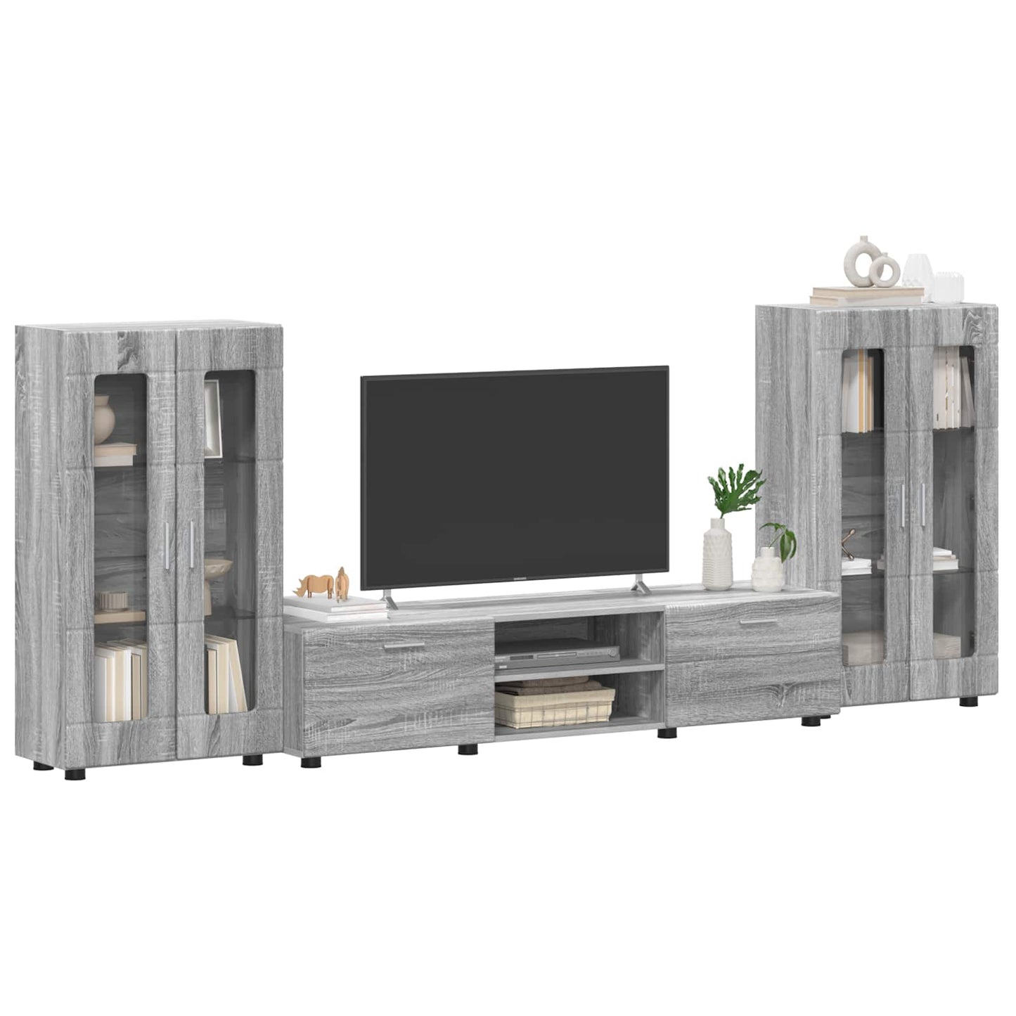 TV Cabinet Set FLORIN 3 pcs Grey Sonoma Engineered Wood