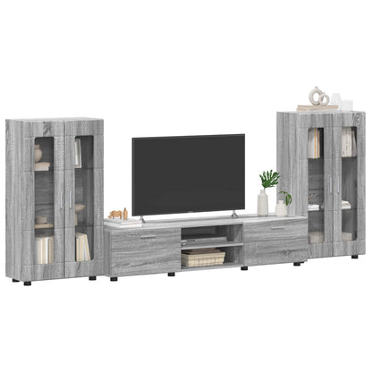 TV Cabinet Set FLORIN 3 pcs Grey Sonoma Engineered Wood