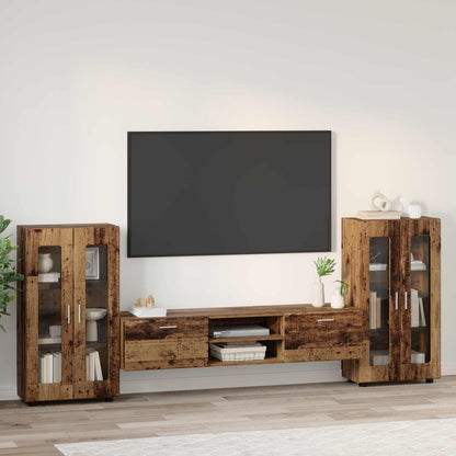 TV Cabinet Set with Shelf FLORIN 3 pcs Old Wood Engineered Wood