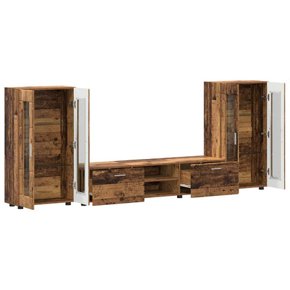 TV Cabinet Set with Shelf FLORIN 3 pcs Old Wood Engineered Wood