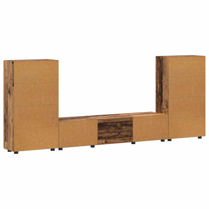 TV Cabinet Set with Shelf FLORIN 3 pcs Old Wood Engineered Wood