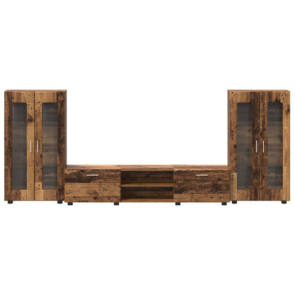 TV Cabinet Set with Shelf FLORIN 3 pcs Old Wood Engineered Wood