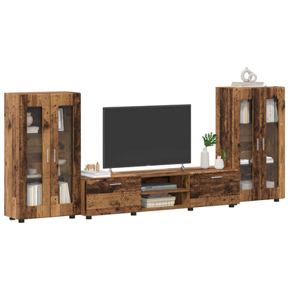 TV Cabinet Set with Shelf FLORIN 3 pcs Old Wood Engineered Wood