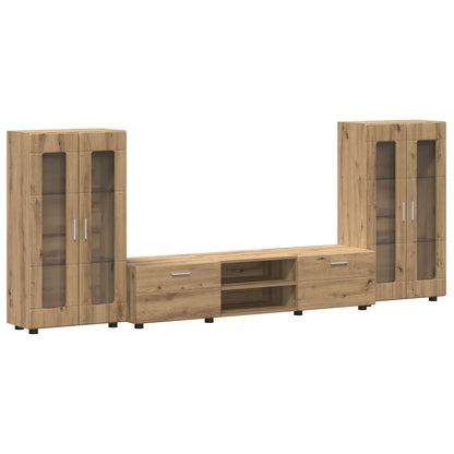 TV Cabinet Set FLORIN 3 pcs Artisan Oak Engineered Wood