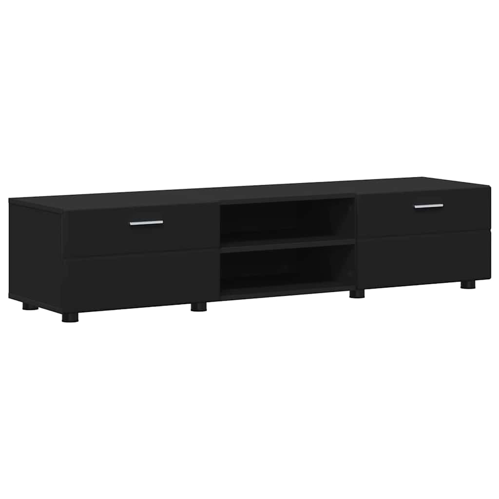 TV Cabinet Set with Drawer FLORIN 3 pcs Black Engineered Wood