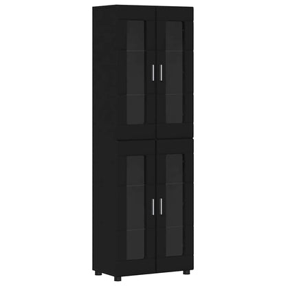 TV Cabinet Set with Drawer FLORIN 3 pcs Black Engineered Wood