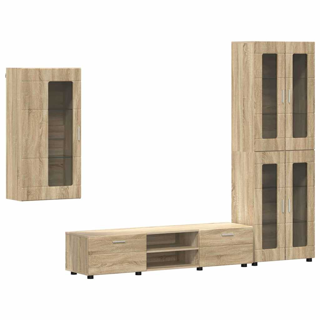 TV Cabinet Set FLORIN 3 pcs Sonoma Oak Engineered Wood